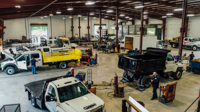 fleet vehicle upfitting and truck service garage
